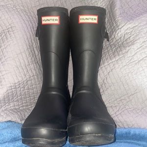 Black mid calf Hunter boots 8
